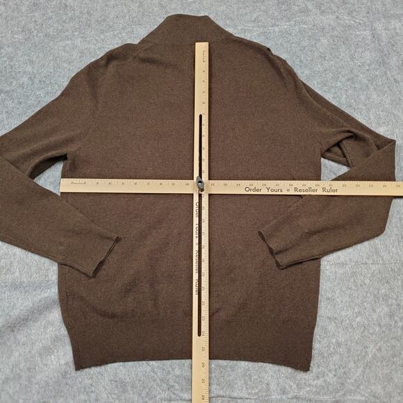 Polo Ralph Lauren Sweater Mens Medium Merino Wool 1/4 Zip Pullover Knit Brown - Picture 8 of 12